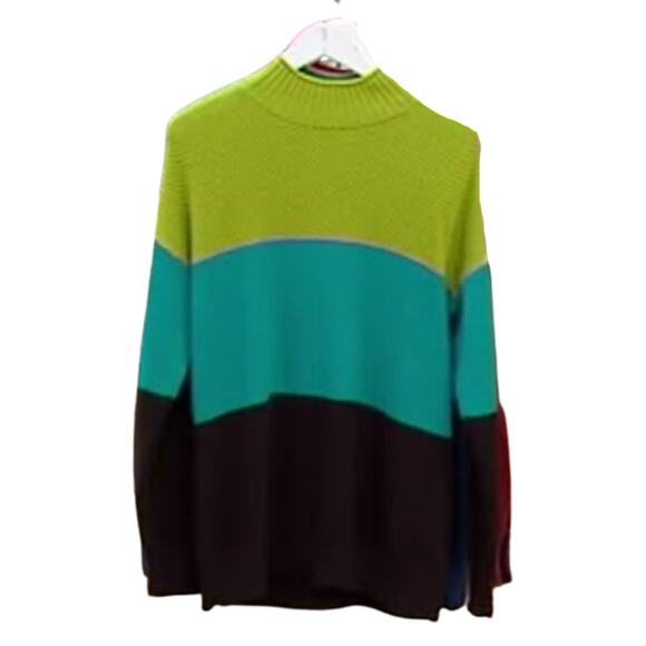 Belle by Kim Gravel Waffle Stitch Color Block Avacado NEW Size Large - Picture 4 of 4